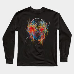 trash - abstract face Long Sleeve T-Shirt